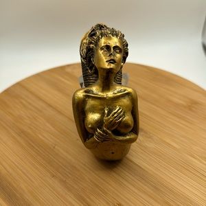 Golden Mermaid with Clear Quartz Crystal